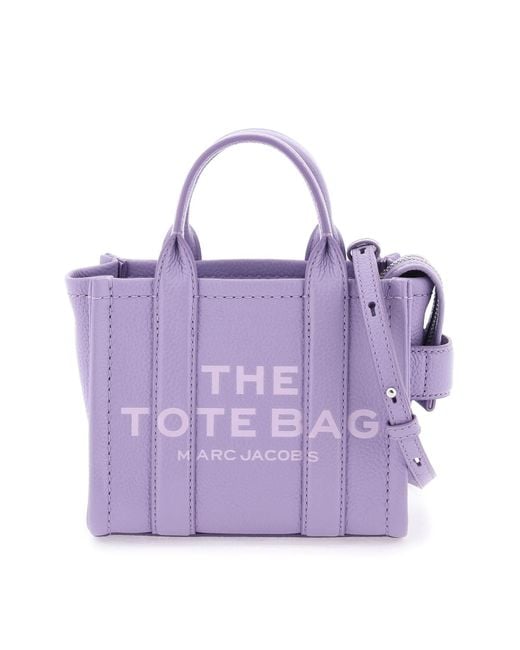Marc Jacobs Purple The Leather Mini Tote Bag