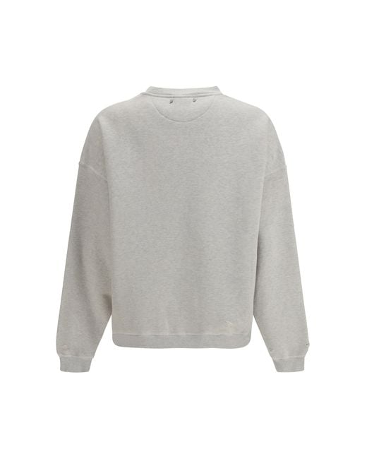 Golden Goose Deluxe Brand White Sweatshirt Crewneck Cotton With Contrasting Logo Sweatshirts