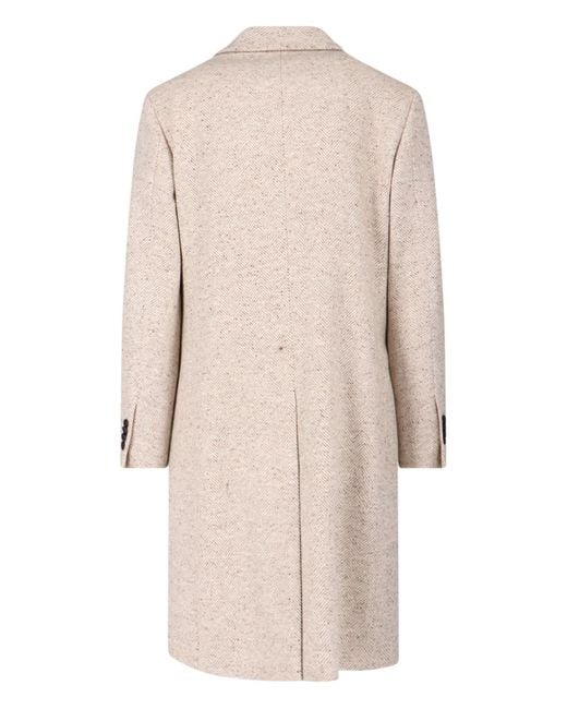 Lardini Natural Single-Breasted Virgin Wool Coat for men