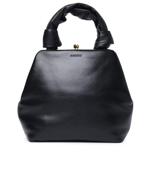 Jil Sander Black Goji Square Small Leather Bag