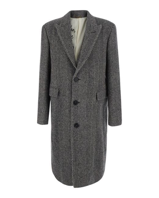 Golden Goose Deluxe Brand Gray Coat Resca Virgin Wool for men