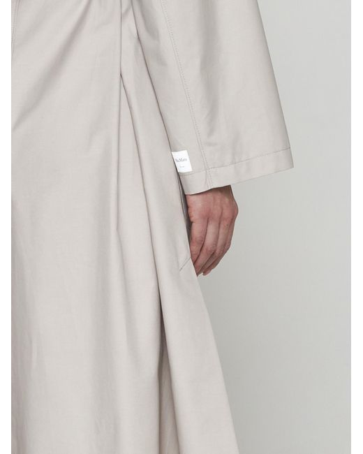 Max Mara White Belted Cotton-blend Trench Coat