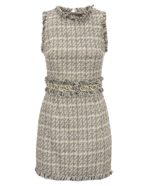 Print Tweed Mini Dress 