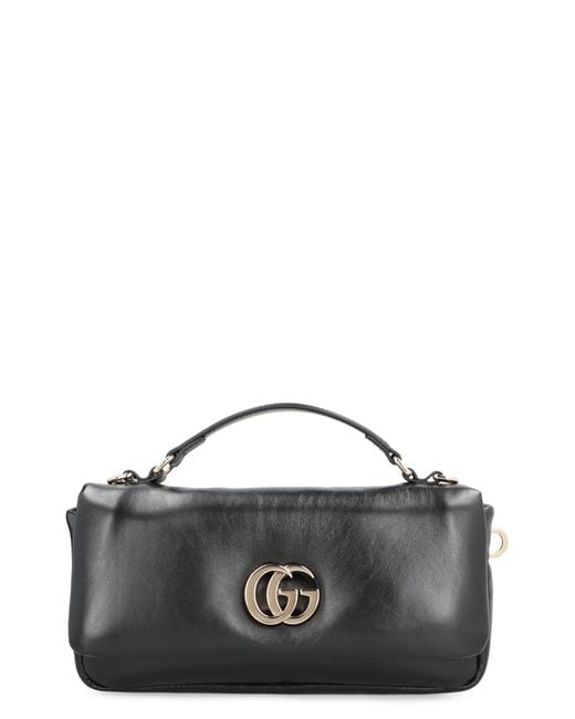 Gucci Black Small Leather Flap Handbag Lamb Handbags
