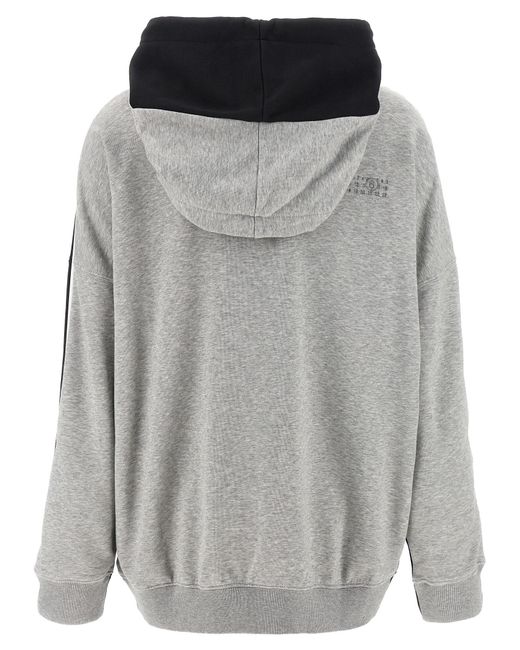 MM6 by Maison Margiela Black Double Front Hoodie Cotton Sweatshirt