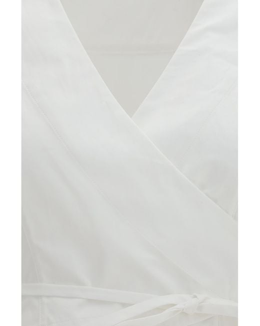Jacquemus White Paysan Wrap Top Cotton Shirt