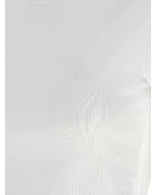 Saint Laurent White Cotton T-Shirt