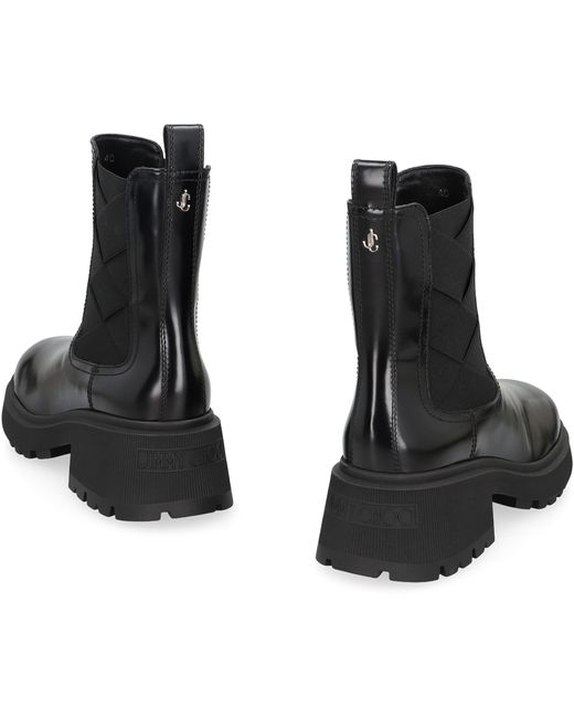 Jimmy Choo Black Louri Ankle Boots Leather