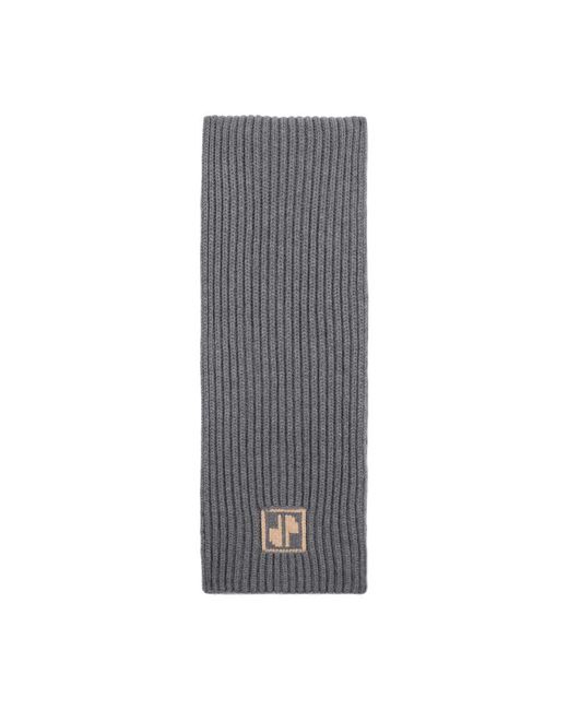Patou Gray Patou Wool Ribbed Scarf
