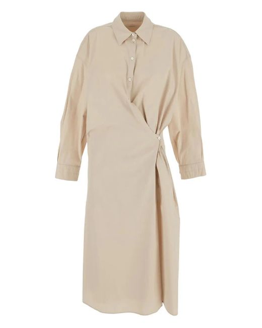 Lemaire Natural Straight Collar Twisted Dress