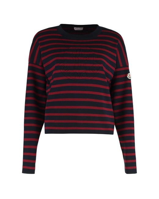Moncler Red Crew-Neck Virgin Wool Sweater