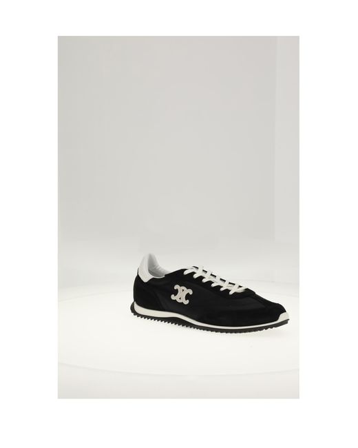 Céline White Low Lace-Up Sneaker Triomph- Upper Polyester Trainers for men