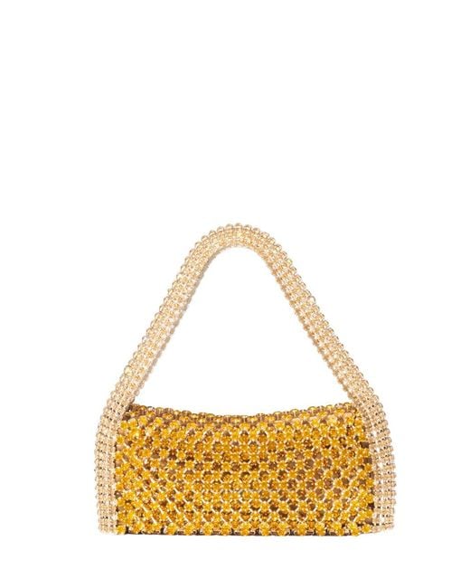 Benedetta Bruzziches Metallic Shoulder Bag Rachele La Grande Brass; Crystals