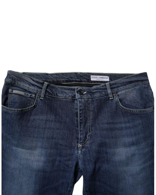 Dolce & Gabbana Blue Washed Cotton Stretch Skinnydenim Jeans for men