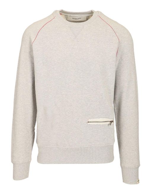 Golden Goose Deluxe Brand Gray Sweatshirt With Pocket for men