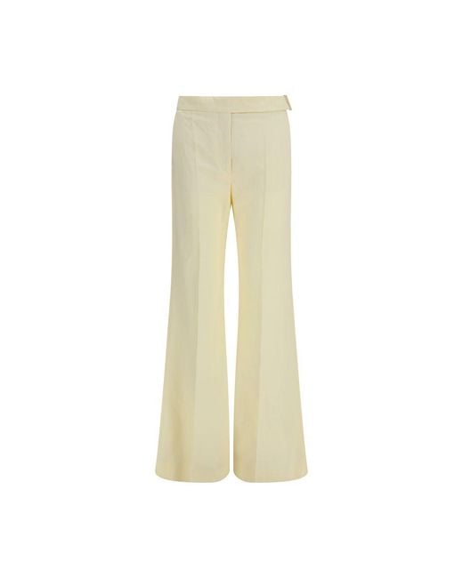 Max Mara Natural Beige Viscose Flared Pants