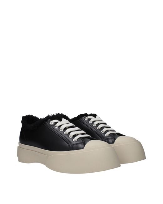 Marni Black Leather Chunky Sneakers