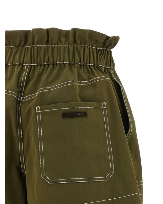 Marni Green Gabardine Shorts