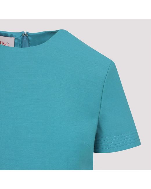 Valentino Blue Virgin Wool Mini Dress
