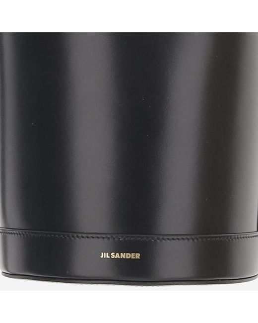 Jil Sander Black Leather Bucket Bag Calfskin Shoulder