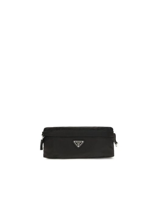 Prada Black Recycled Polyamide Clutch Bag for men