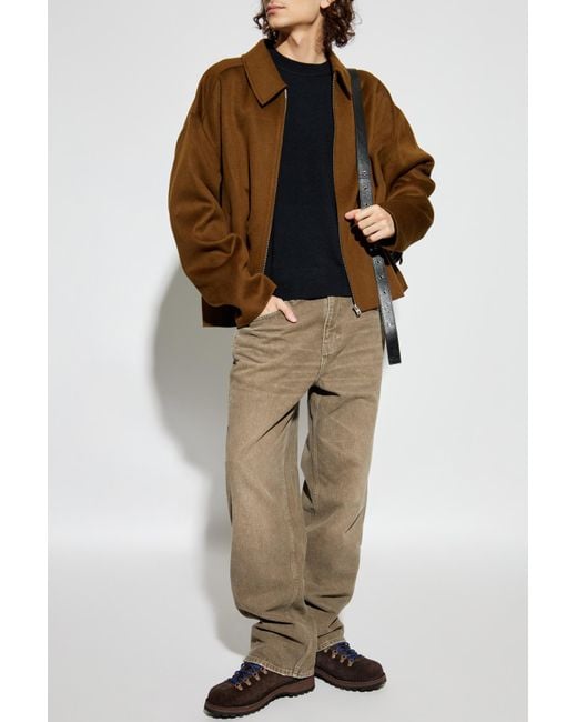 Acne Blue Wool Sweater With Logo for men