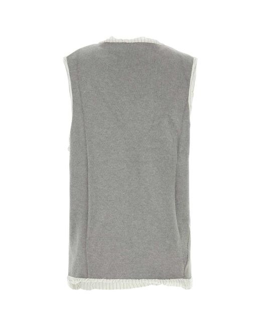 Hed Mayner Gray Cotton Vest for men