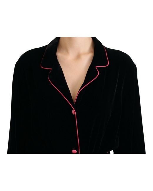 Dolce & Gabbana Black Elegant Silk-Blend Jacket With Waist Belt