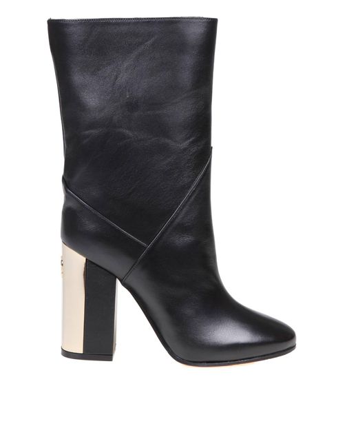 Jimmy Choo Leather Rydea 100 Nappa Boots in Black | Lyst
