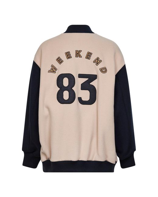 Weekend by Maxmara Natural Double-Faced Wool Bomber Jacket Virgin Puffer
