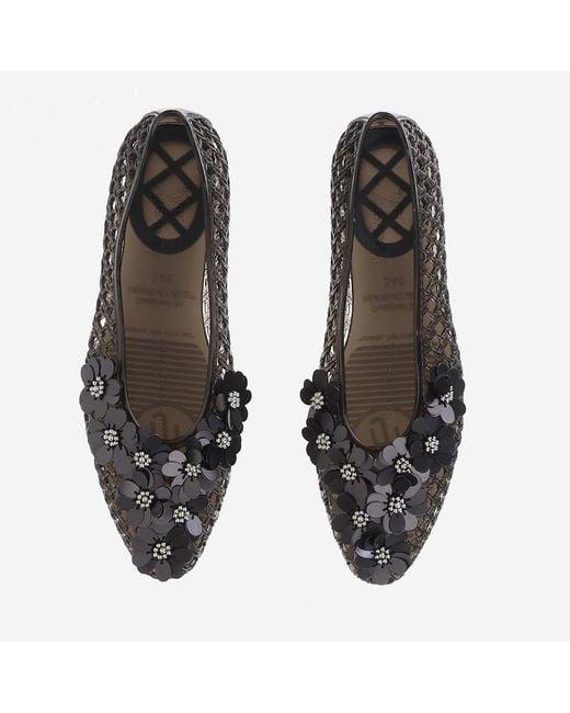 HEAVENLY JELLY Gray Ballerina Flats Transparent Polyvinyl Chloride
