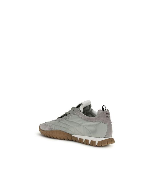 Miu Miu Gray Recycled Polyamide Athletic Sneakers