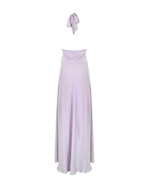 D.exterior Purple Satin Dress