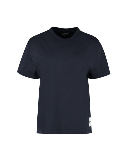 Jil Sander Blue Set Of Three Cotton T-shirts
