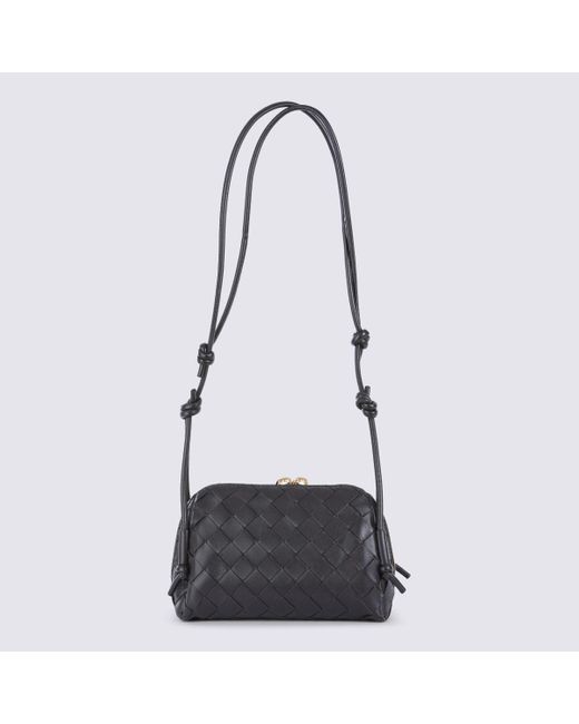 Bottega Veneta Black Dark Leather Concert Pouch