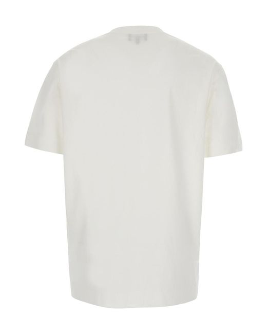 Emporio Armani White T-Shirt Multilogo Cotton Lyocell T-Shirts for men