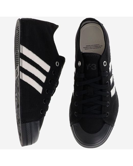 Adidas Black Y-3 Nizza Lo Sneakers Fabric Trainers for men