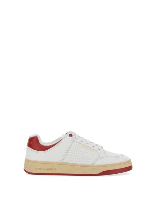 Saint Laurent White Sneakers Domesticated Calf Leather Trainers for men