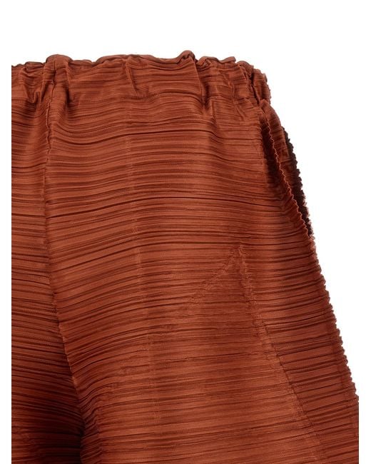 Pleats Please Issey Miyake Red Polyester Casual Pants