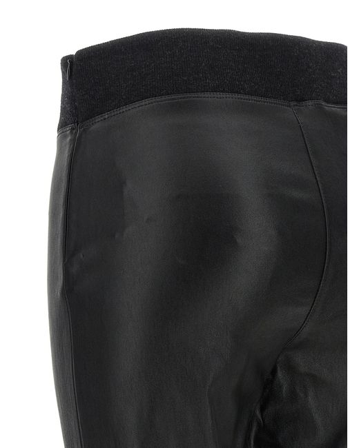 Brunello Cucinelli Black Lamb Leather Leggings Clothing