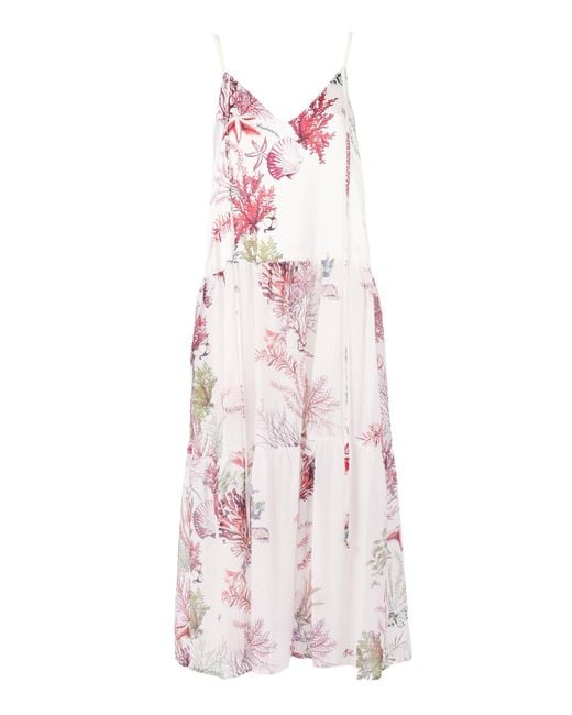 Shirtaporter Pink Silk And Voile Lingerie Dress Midi