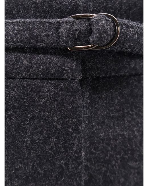 Brunello Cucinelli Blue Virgin Wool Trousers With Belt