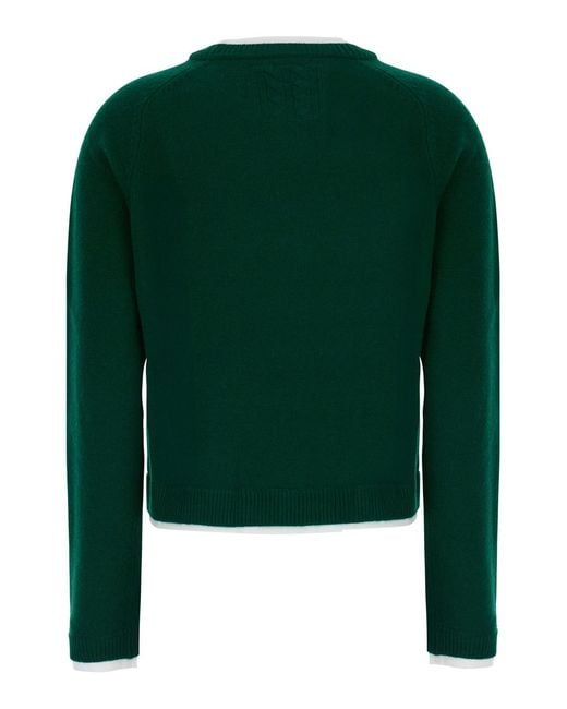Semicouture Green Knit Top Wool-Cashmere Tops