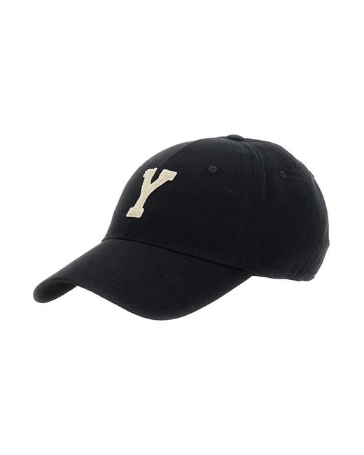 Saint Laurent Black Baseball Cap Cotton Hat for men