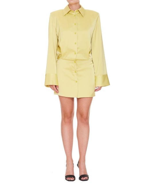 The Attico Margot Mini Dress in Yellow Lyst