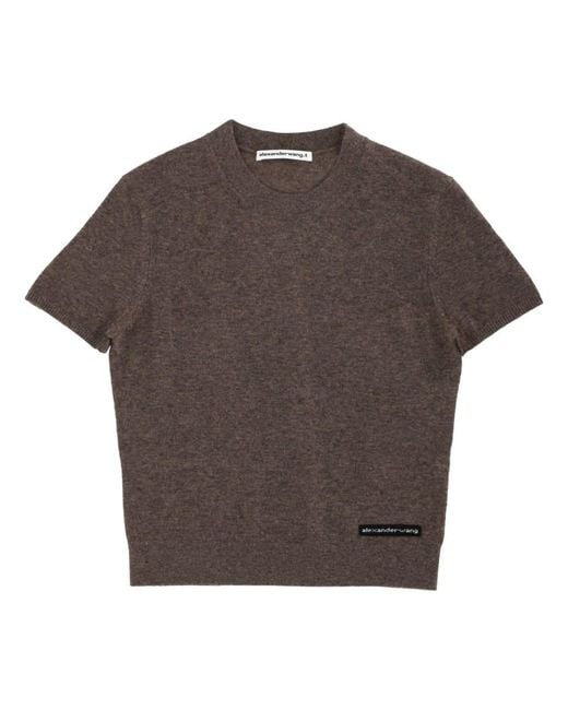 T By Alexander Wang Brown T-Shirt With Logo