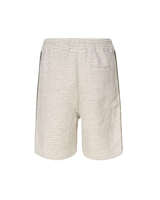 Drole de Monsieur White Cotton Blend Shorts With Drawstring for men
