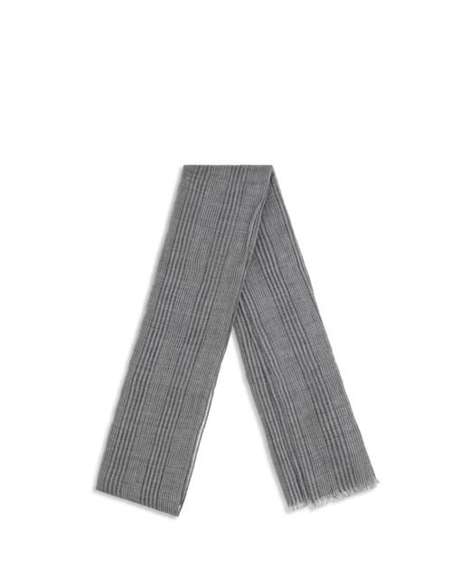 Brunello Cucinelli Gray Linen Scarf With Lurex Details Linen; Viscose; Polyester