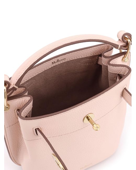 バッグ・カバンその他 MULBERRY Leather bucket bag with logo Blossom Pink Mulberry Leather Bucket Bag With Logo in Pink | Lyst