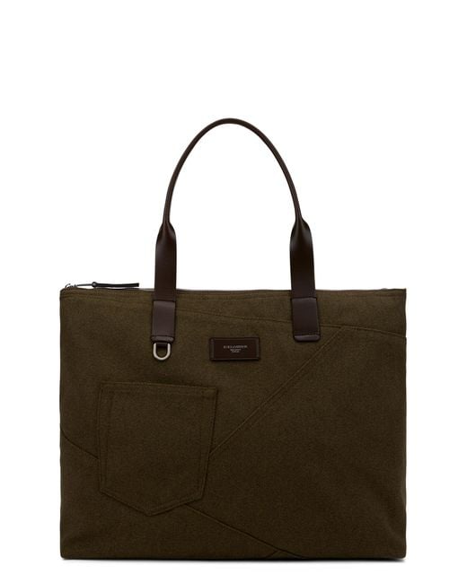 Dolce & Gabbana Brown Tote Bag Adamo Patchwork-Dark/Dark Cotton for men